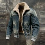 Men's Retro Warm Washed Denim Outdoor Jacket