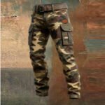 Men's Vintage Camouflage Distressed Pocket Work Pants