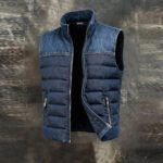 Men's Retro Warm Denim Outdoor Cotton Vest Jacket - Image 2