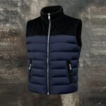 Men's Retro Warm Corduroy Color Block Outdoor Cotton  Vest Jacket - Image 2