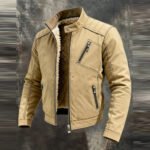 Men's Retro Warm Wool Lined Outdoor Jacket