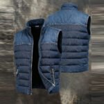 Men's Retro Warm Denim Outdoor Cotton Vest Jacket