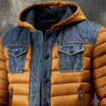 Men'S Retro Warm Patchwork Denim Outdoor Jacket  Cotton-Padded Jacket - Image 2