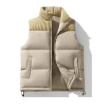 Men's Retro Warm Pleated Corduroy Patchwork Outdoor  Sleeveless Cotton Jacket - Image 4