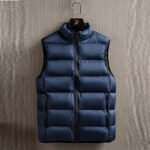 Men's Retro Warm Pleated Cotton Outdoor Sleeveless Jacket Cotton-padded Coat - Image 4