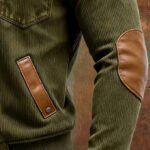 Men's Retro Corduroy and Leather Patchwork Multi-Pocket  Fleece-Lined Outdoor Jacket - Image 4