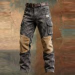 Men's Retro Corduroy and Suede Pants