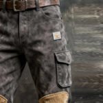 Men's Retro Corduroy and Suede Pants - Image 3