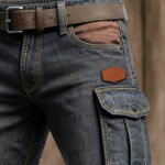 Men's Retro Multifunctional Pocket Denim Work Pants - Image 4