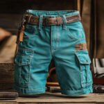 Men's Retro Outdoor Ripstop Multi-Purpose Cargo Shorts  (without belt)