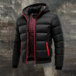 Men's Retro Outdoor Patchwork Plaid Lined  Multifunctional Warm Jacket