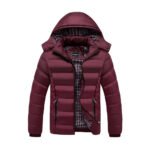 Men's Retro Outdoor Patchwork Plaid Lined  Multifunctional Warm Jacket - Image 2