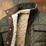 Men's Retro Quilted Fleece-Lined Warm Zip-Up Jacket - Image 3