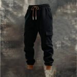 Men's Retro Stitching Contrast Color Hooded Casual Sweatshirt Suit - Image 4