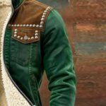 Men's Retro Suede Patchwork Fleece Lined Warm Outdoor  Zip-Up Jacket - Image 2